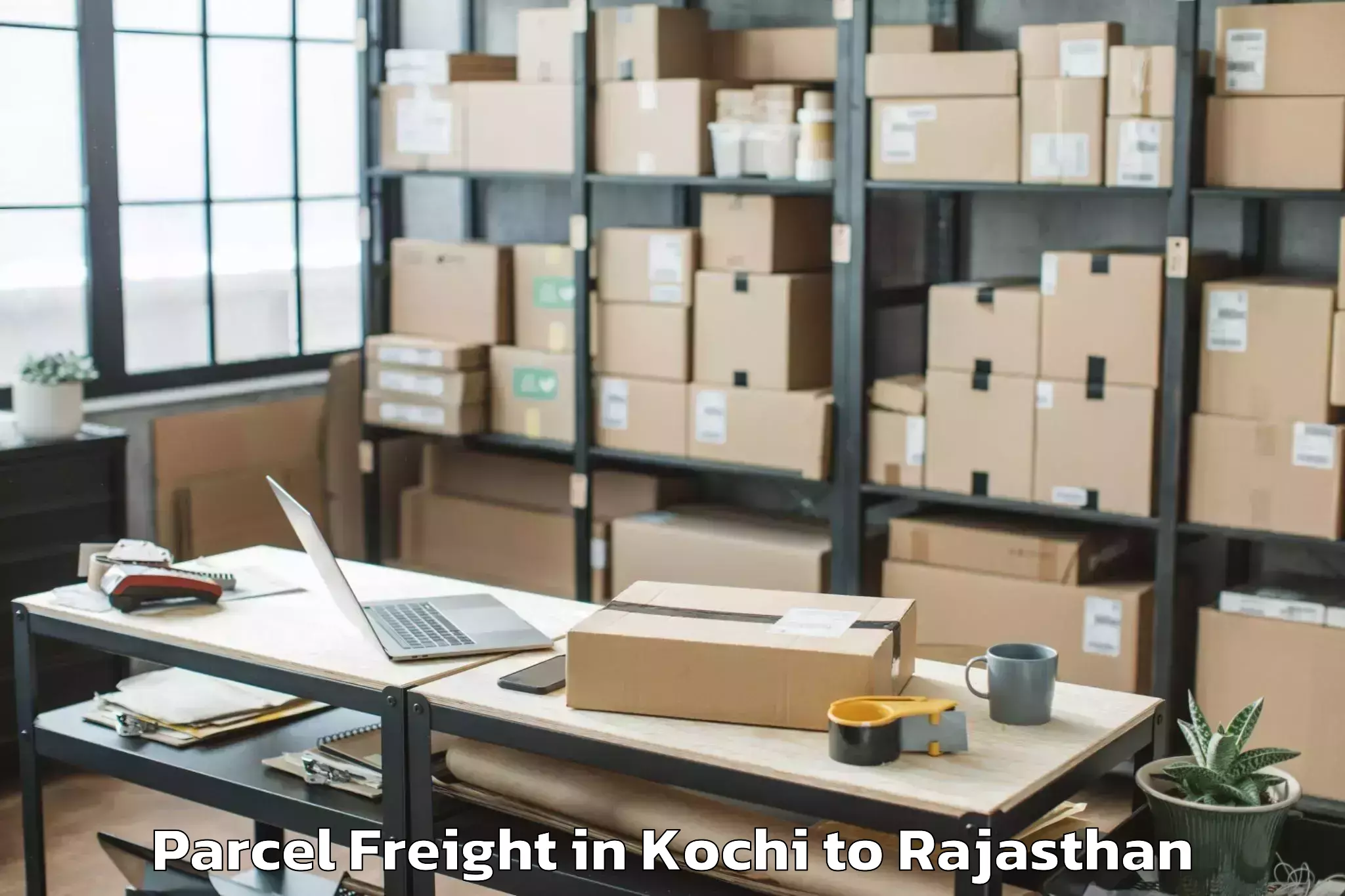 Book Kochi to Ramganj Mandi Parcel Freight Online